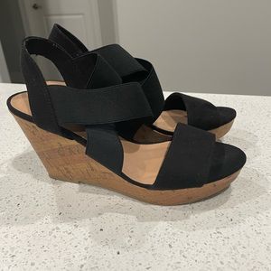 American Eagle Black Wedges